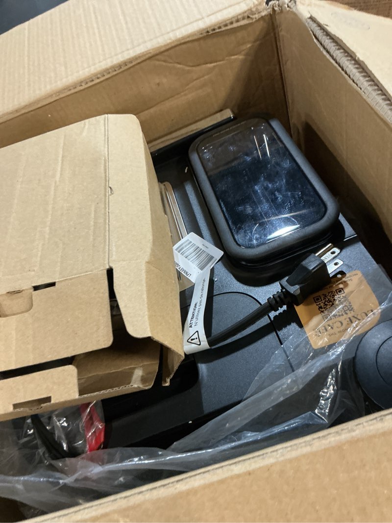 Condition photo showing As Is for ninja luxe café 3-in-1 espresso, drip coffee and cold brew machine | integrated coffee grinder, milk frother, assisted tamper & built-in espresso accessory storage | stainless steel | es601 luxe cafe stainless steel