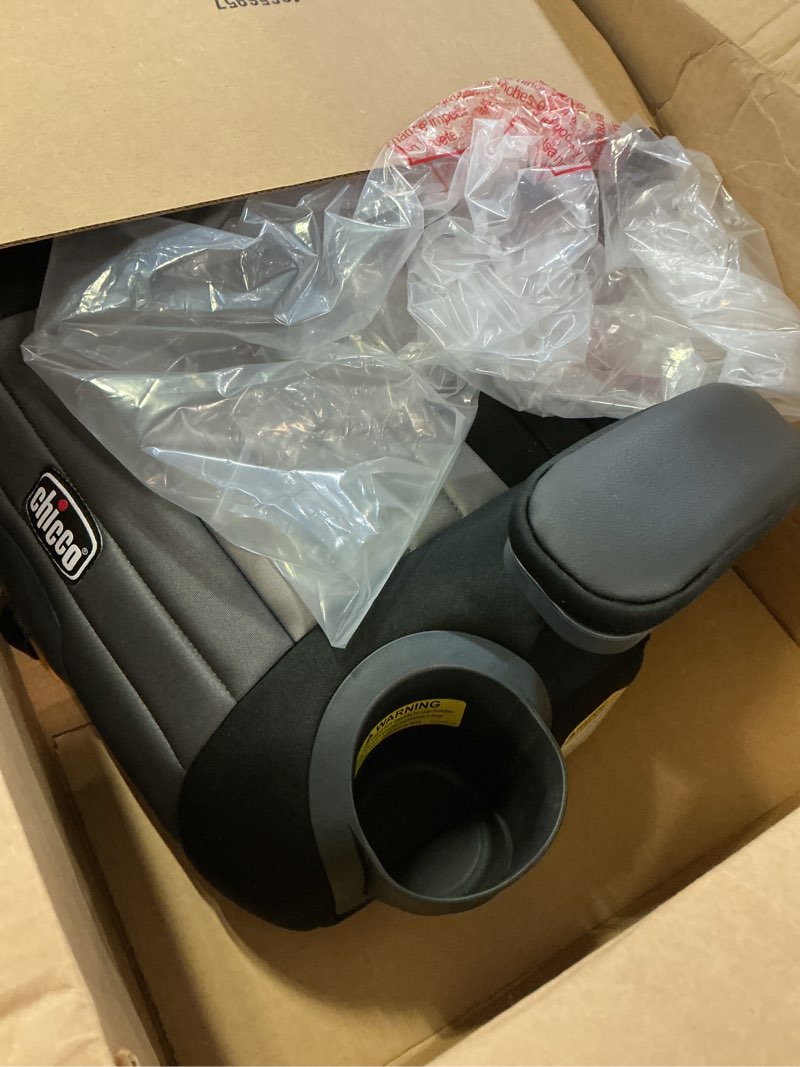 Condition photo showing Good Condition for chicco gofit cleartex plus backless booster car seat, latch attachment, quick-release latch removal, portable car booster seat for children at least 4 years old and 40-110 lbs, obsidian/black gofit cleartex plus obsidian/black