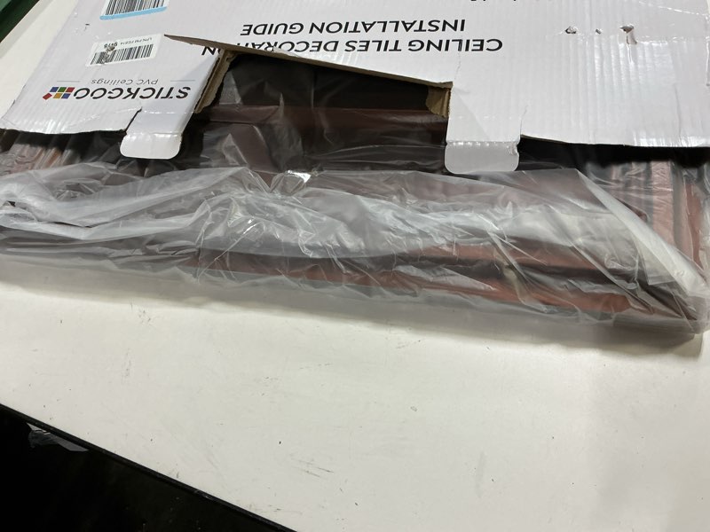 Condition photo showing Good Condition for STICKGOO Glue Up Ceiling Tiles, 24x24 Inch PVC Decorative Drop Ceiling Tile Antique Copper 48 Sq. Ft, Pack of 12 Tiles 24"x24" Antique Copper