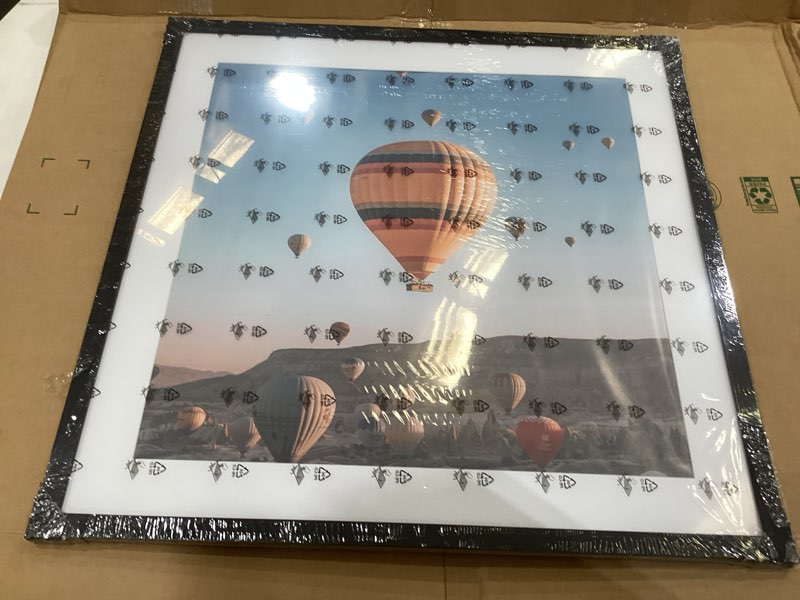 Condition photo showing Good Condition for jcjmy 24x24 picture frame black with 20x20 mat, display photo 20x20 with mat or 24 x 24 without mat, wall hanging large 24x24 poster frame with shatter resistant plexiglass, black black 24x24 inch