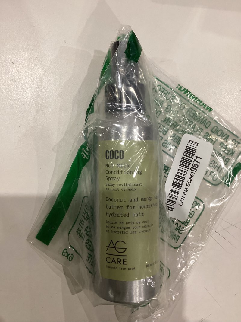 Condition photo showing As Is for AG Care COCO Nut Milk Conditioning Curl Spray with Coconut and Mango Seed Butter - Deep Conditioning Curly Hair Spray and Detangler for Soft, Manageable Hair, 5 Fl Oz Bottle New collection