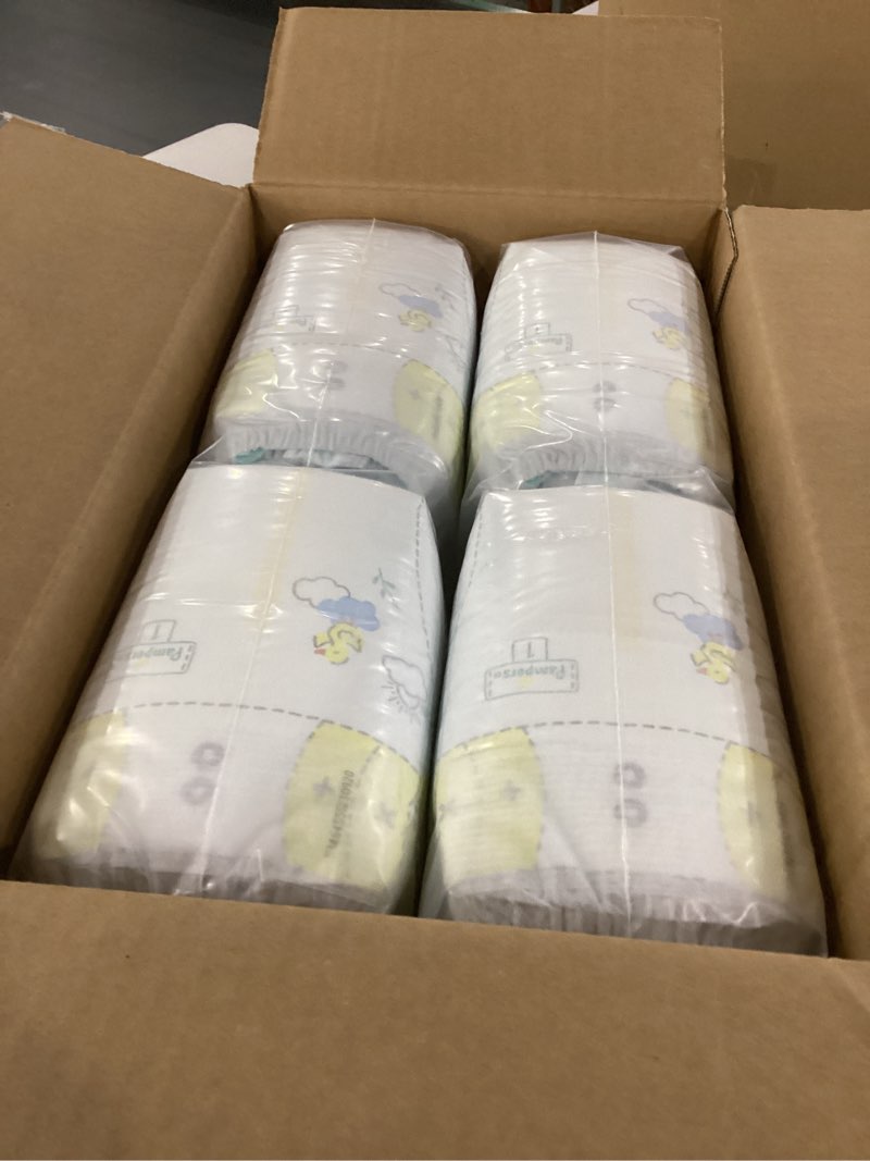 Condition photo showing New/Like New for pampers swaddlers diapers, size 1 (8-14 lbs), 96 count, absorbent, keeps baby dry and comfortable, skin safe disposable baby diaper (packaging may vary) size 1 96