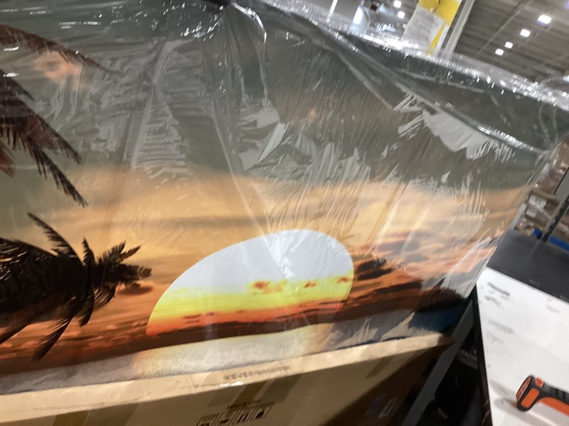 Condition photo showing New/Like New for dzl art s75675 sunset coconut palm trees canvas wall art palm trees on the small island tropical scenery nature canvas prints pictures for living room home office wall decor artwork sunset coconut palm trees 60"l x 30"w