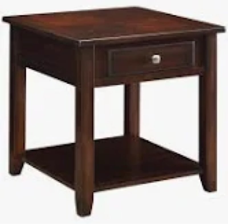 Zytavion solid wood end table with storage