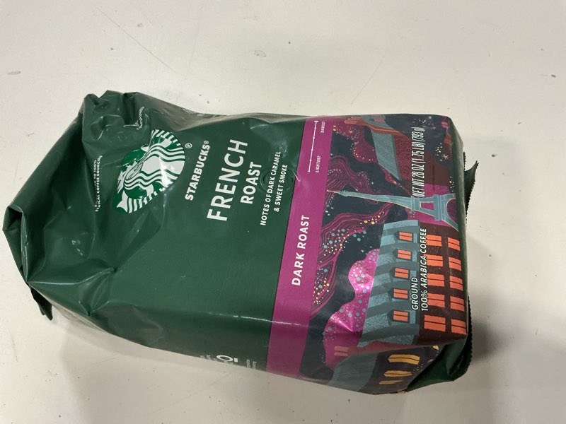 Condition photo showing New/Like New for  (BBD:21/DEC/2025 ) Starbucks Ground Coffee, Dark Roast Coffee, French Roast, 100% Arabica, 1 bag (28 oz) French Roast 28 Ounce (Pack of 1)