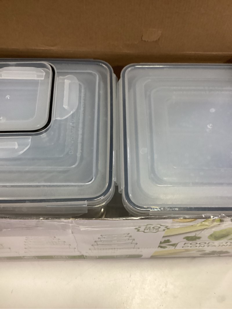 Condition photo showing Good Condition for 50 PCS Food Storage Containers with Lids Airtight (25 Containers & 25 Lids), 100% Leak Proof Meal Prep Container for Kitchen, BPA-Free Plastic(Polypropylene5), Microwave/Dishwasher Safe, Labels & Pen
