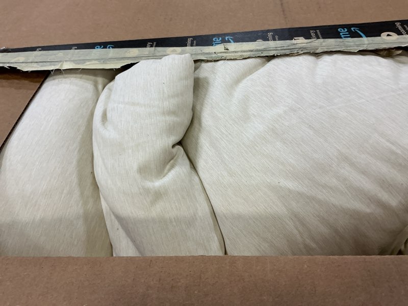 Condition photo showing As Is for Bedsure Oversized King Comforter Set - Beige Soft Bedding for All Seasons, Cationic Dyed Bed Set, 3 Pieces, 1 Oversized King Size Comforter (120"x98") and 2 Pillow Shams (20"x36"+2") Oversized King 05 - Beige