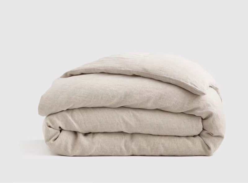 Quince European Linen Duvet Cover King/Cal King (Without Sham Set) Natural Chambray