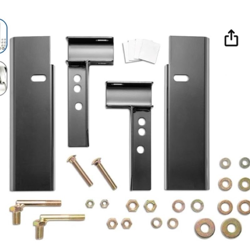 realtruck backrack hardware kit for use w/standard bed, black, no drill | 30117 | fits 2002-2025 ram