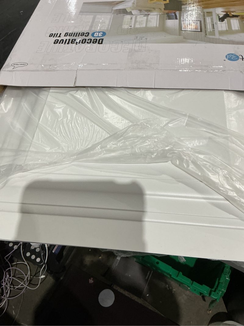 Condition photo showing Good Condition for blanco)))art3d 12-pack square black drop ceiling tile 2ft x 2ft, pvc ceiling panel 24 x 24in. 24*24 black 12