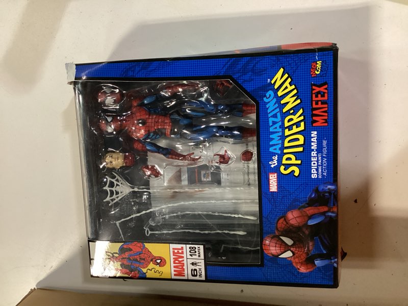 Condition photo showing New/Like New for medicom mafex no.108 spider-man action figure - comic paint, marvel, 1 count
