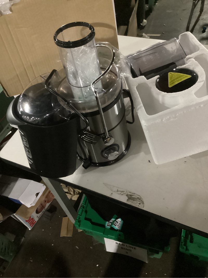 Condition photo showing Good Condition for KOIOS 1300W Centrifugal Juicer Machines, High Juice Yield Juice Extractor with 3 inch Wide Feed Chute, Full Copper Motor & Titanium-Plated Filter, Easy Clean, 3 Speeds, BPA Free, Stainless Steel Silver