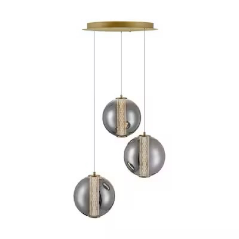 ( incomplete ) Eurofase Atomo 3 - Light Gold Contemporary / Modern - LED Glass And Metal Pendant Light 2 pcs