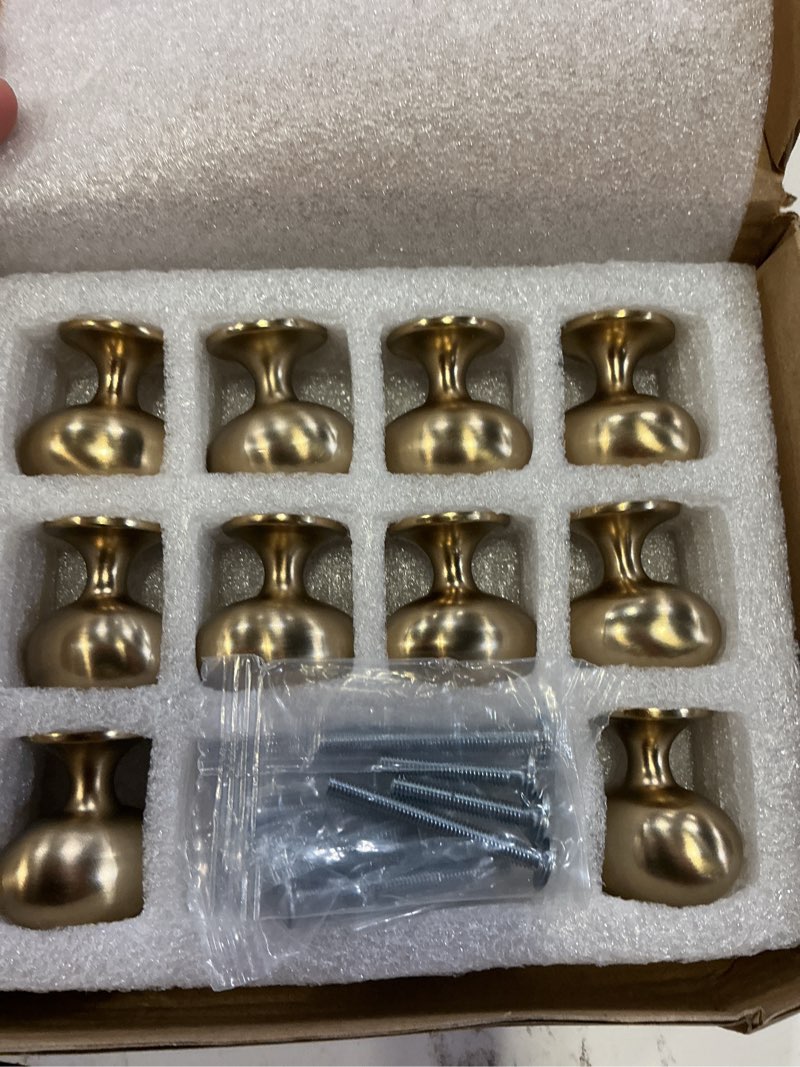 Condition photo showing Good Condition for harpoon cabinet hardware knobs round furniture mushroom knob - 1.4 inch 10 pack champagne gold 1.4 inch - 10 pack champagne gold