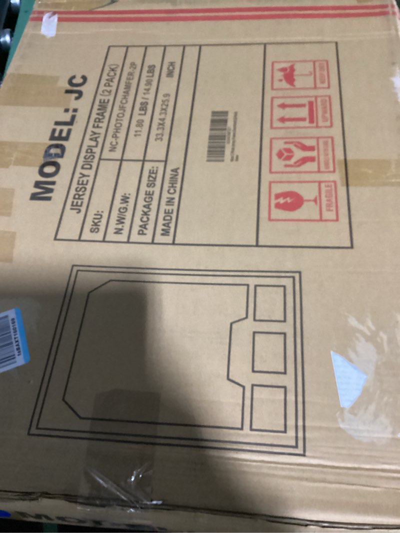 Condition photo showing New/Like New for nice c jersey frame display cases, jersey frame with picture slots, jersey shadow box display case, 98% uv protection, football, basketball (2 pack)