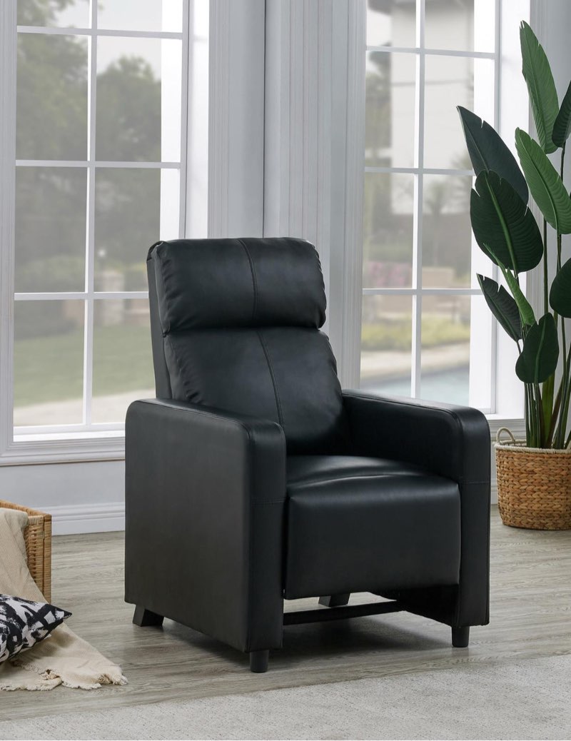 Toohey Black Home Theater Push Back Recliner