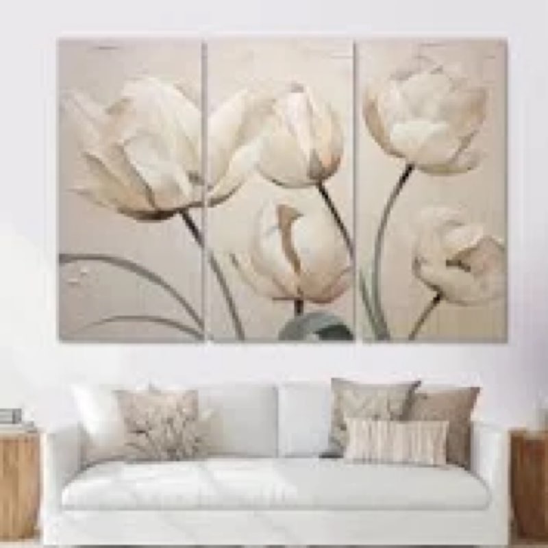 Minimalism white tulips symphony 