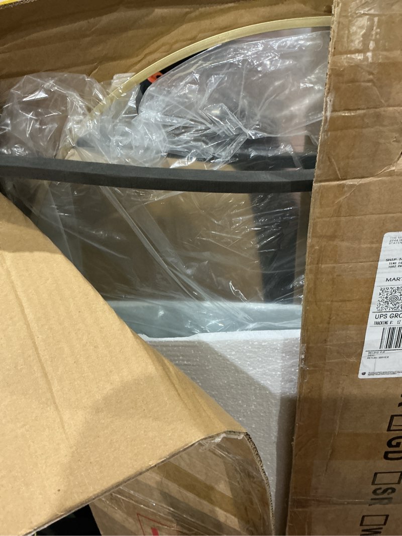 Condition photo showing Good Condition for 57" x 20" arched full length mirror - wall mounted/floor mirror aluminum alloy frame full body mirrors for bathroom living room bedroom and entryway,gold gold 57"l x 20"w