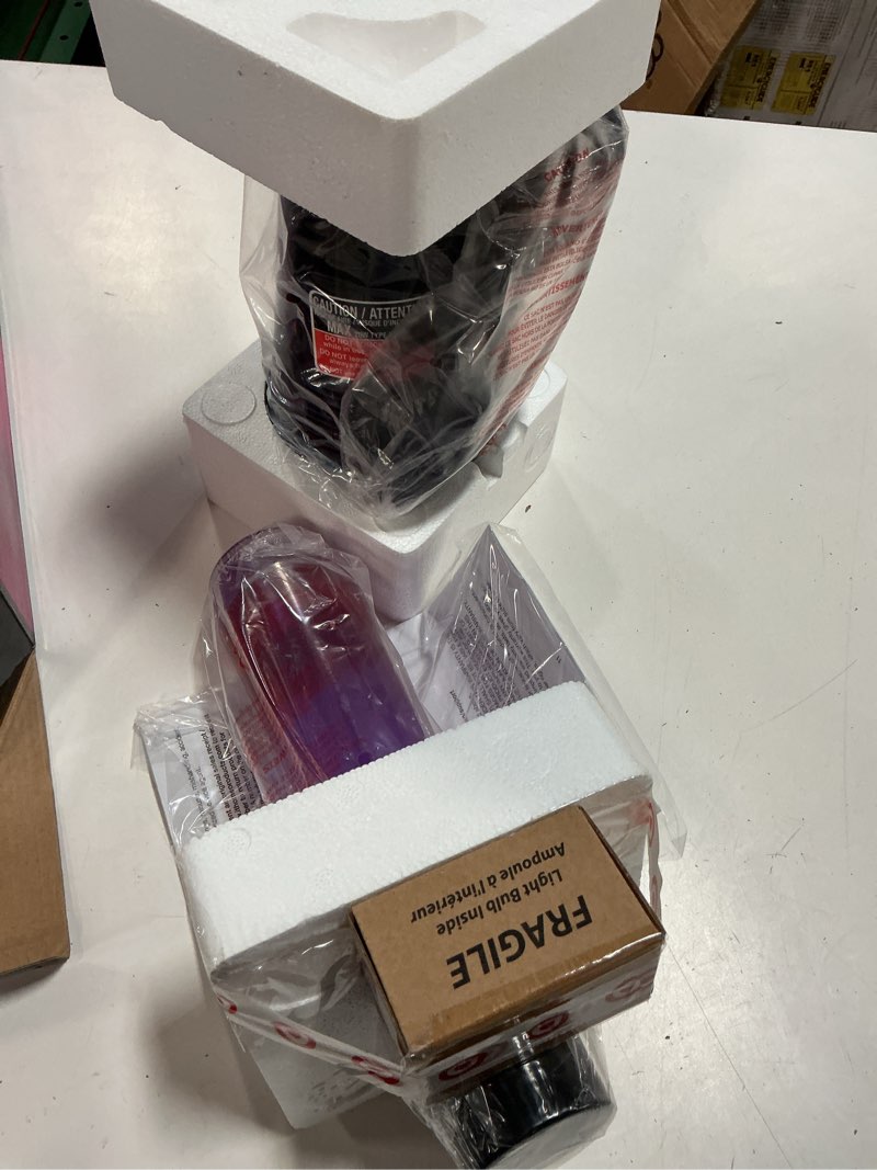 Condition photo showing New/Like New for it.innovative technology classic groovy bubble lamp with bluetooth speaker, purple