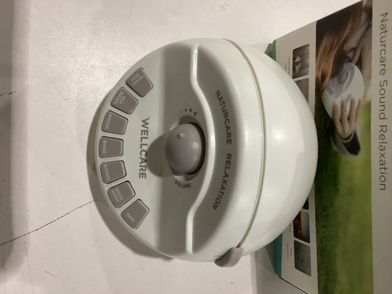 Condition photo showing Good Condition for wellcare-naturcare sound relaxation: white noise, 7 nature sounds, sleep sound machine, calm infants, for baby, kids, adult. stepless volume, timer, powered by adapter(incl.) or batteries(not incl.)