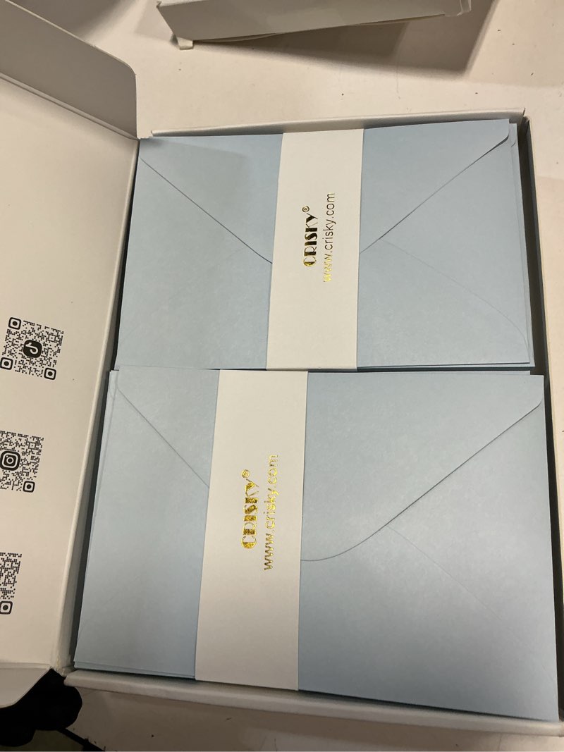 Condition photo showing New/Like New for Crisky Thank You Cards with Envelopes,50 Pack Blue Thank You Cards Bulk Bow Style for Baby Shower, Birthday, Wedding Decoration Party Favors Blue Bow