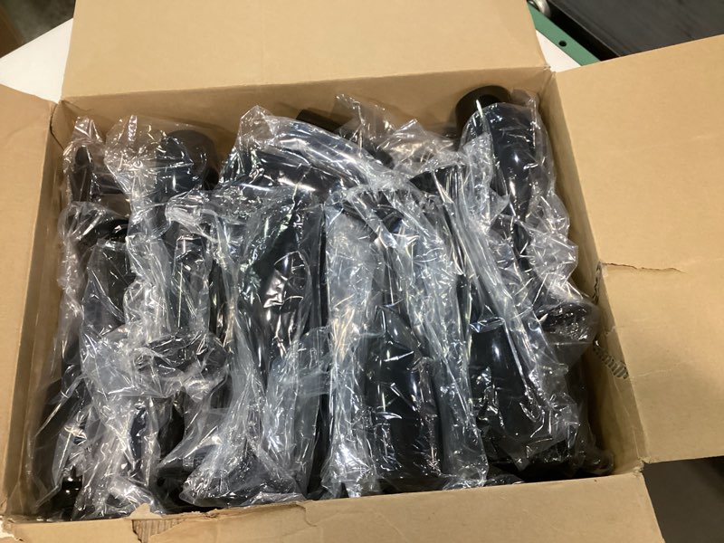 Condition photo showing New/Like New for Domensi 40 Pcs Champagne Flutes Bulk 6 oz Christmas Acrylic Wine Glasses Toasting Goblet Unbreakable Plastic High Stem Champagne Cups for Wedding Birthday Party (Black) Black 40