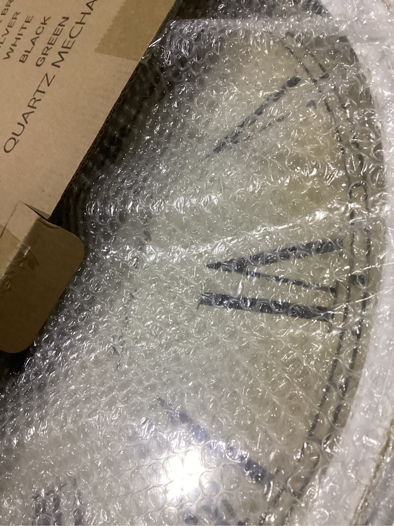 Condition photo showing Good Condition for Bernhard Products Large Decorative Wall Clock 20 Inch Silent Non Ticking Battery Operated Quartz Vintage Stylish with Rustic Black Rim for Home Living/Dining Room Kitchen & Over Fireplace