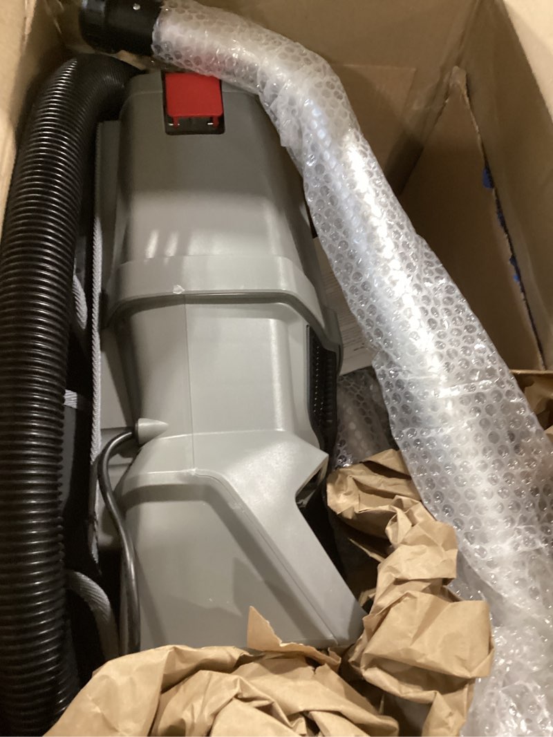 Condition photo showing Good Condition for sanitaire transport commercial cordless backpack vacuum with adjustable wand, dual 24v batteries, handheld controls, sc580a. gray sanitaire transport backpack vacuum