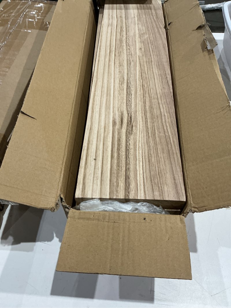Condition photo showing As Is for bingltd 4ft hevea rubberwood butcher block countertop (48" x 25" x 1.5"), unfinished solid wood table top for kitchen counter, laundry room, diy gaming desktop 48"l x 25"w x 1.5"th