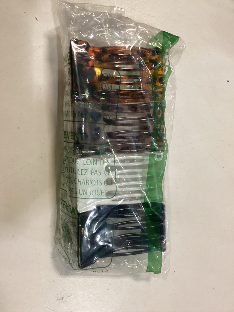 Condition photo showing Good Condition for 4 PCS Flat Hair Clips for Women, Lay Down Claw Clip Strong Hold Square Hair Accessories for Thick & Thin Hair, French Non-slip Hair Clips, Leopard Color 1