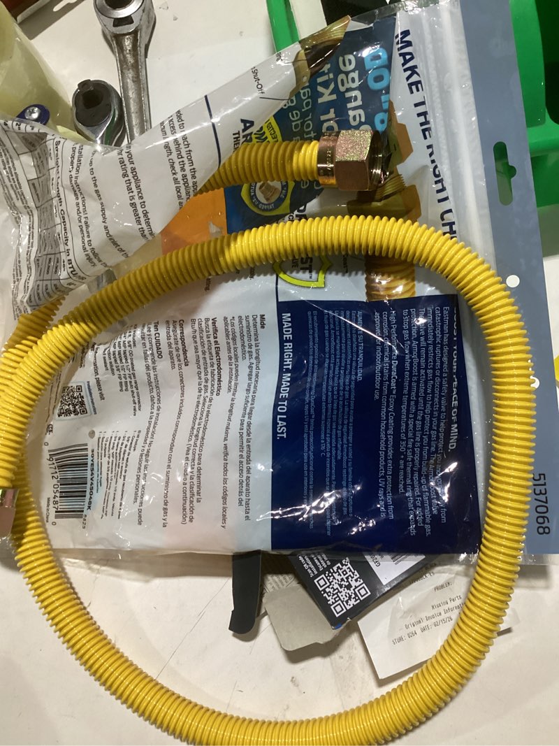 Condition photo showing Good Condition for Eastman Safety Plus 1/2 in. FIP X 1/2 in. D MIP 48 in. Stainless Steel Installation Kit