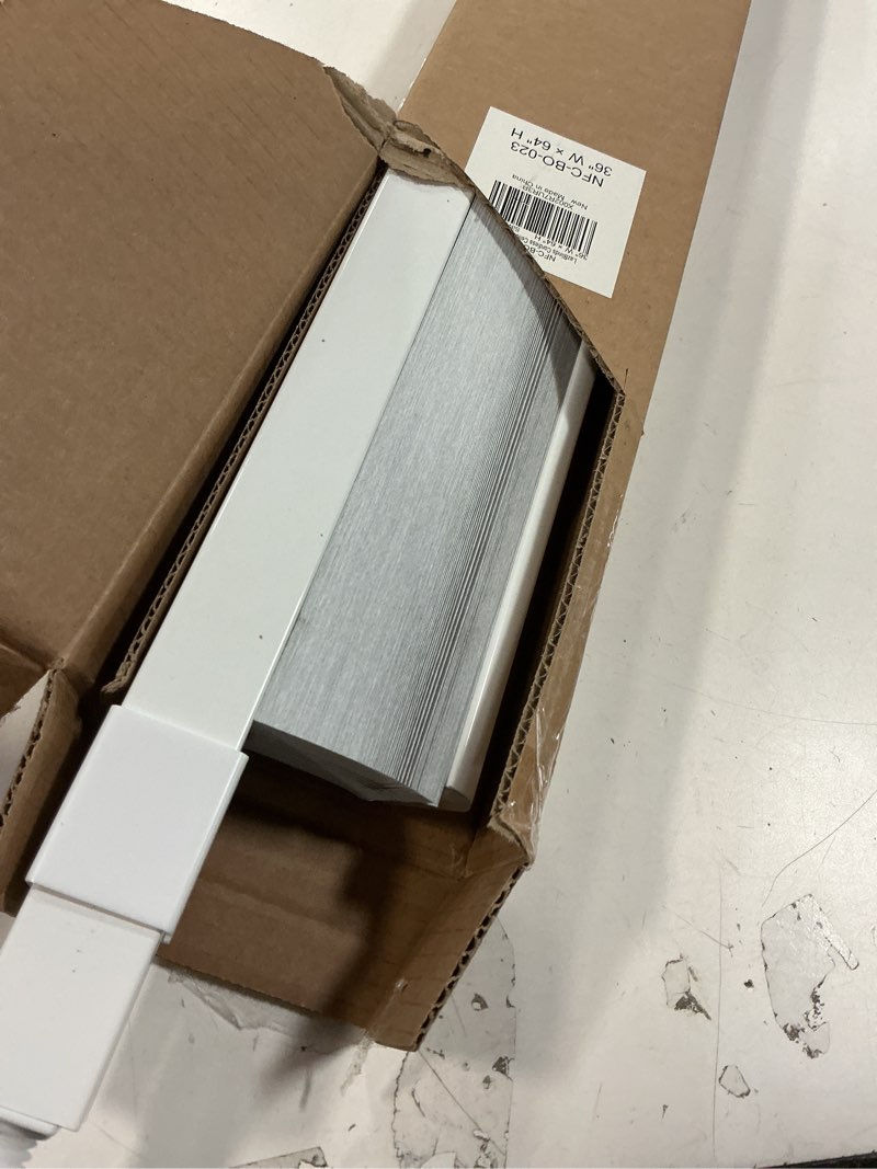 Condition photo showing Good Condition for LazBlinds Cordless Cellular Shades, No Tools No Drill Blackout Honeycomb Shades Pleated Blinds for Windows, 36" W x 64" H, Silver White Blackout-silver White 36'' W x 64'' H