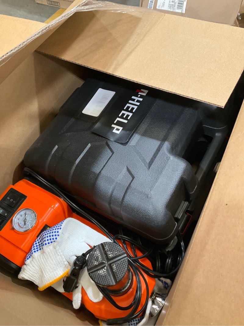 Condition photo showing Good Condition for E-HEELP Electric Car Jack Kit 5Ton 12V Hydraulic Car Jack Lift (Lifting Range: 6.1~17.7 inch) with Electric Impact Wrench for SUV MPV Sedan Truck Change Tires Garage Repair Jack+Wrench