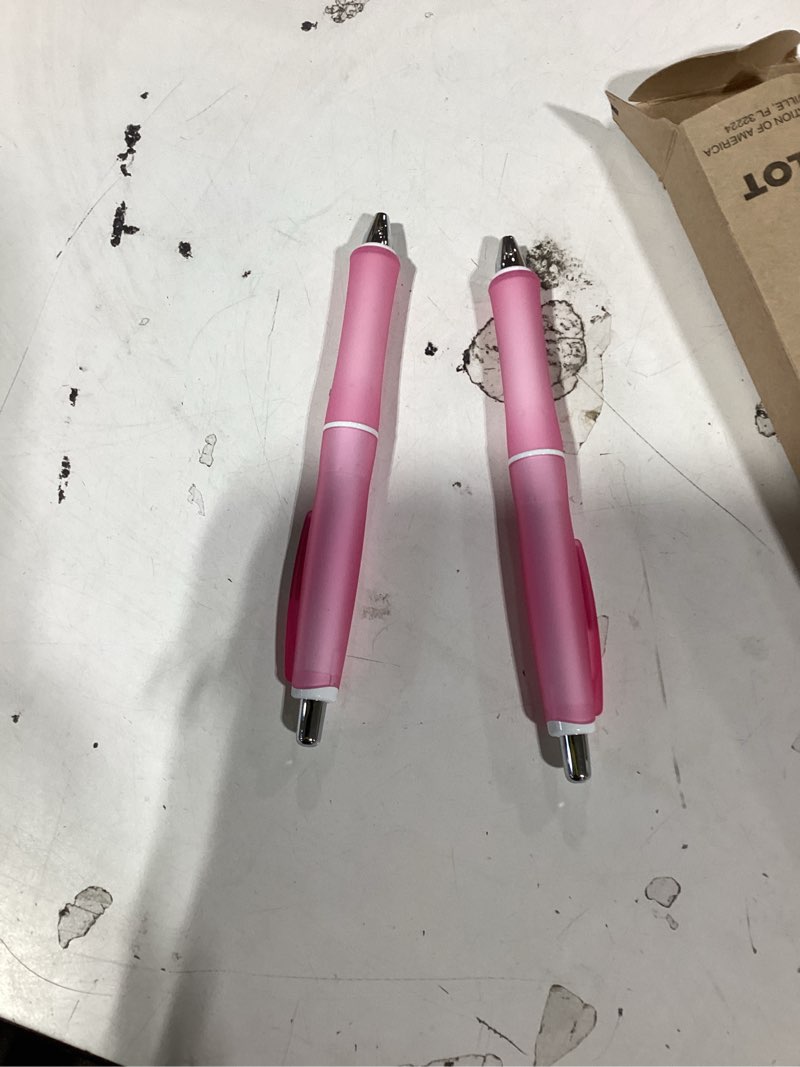 Condition photo showing New/Like New for pilot dr. grip frosted refillable & retractable ballpoint pen, medium point, pink barrel, black ink, pack of 2