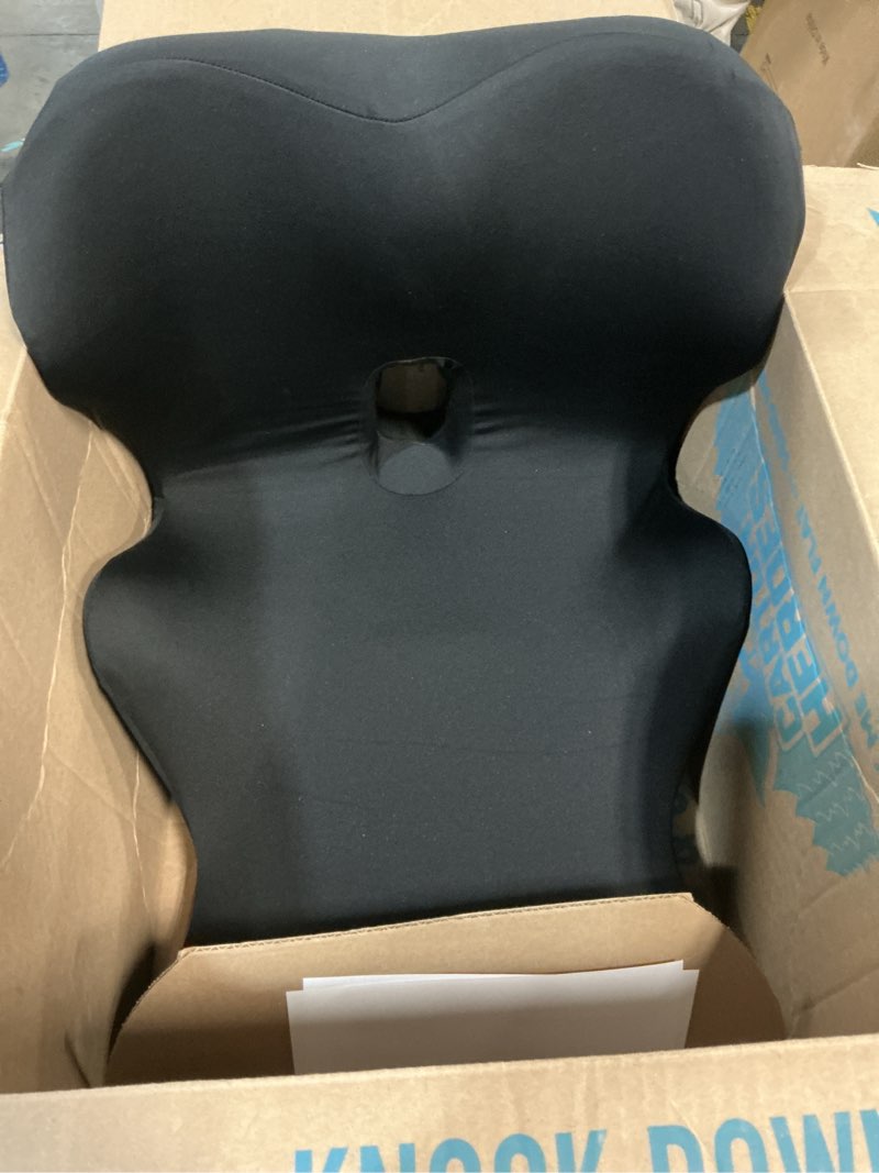 Condition photo showing As Is for Seat Cushion with Back Support,Lumbar Support Pillow for Office Chair,office chair cushion for Sciatica and Hemorrhoid Relief,Tailbone Pain?Memory Foam Seat Cushion with L-Shaped Ergonomic Design