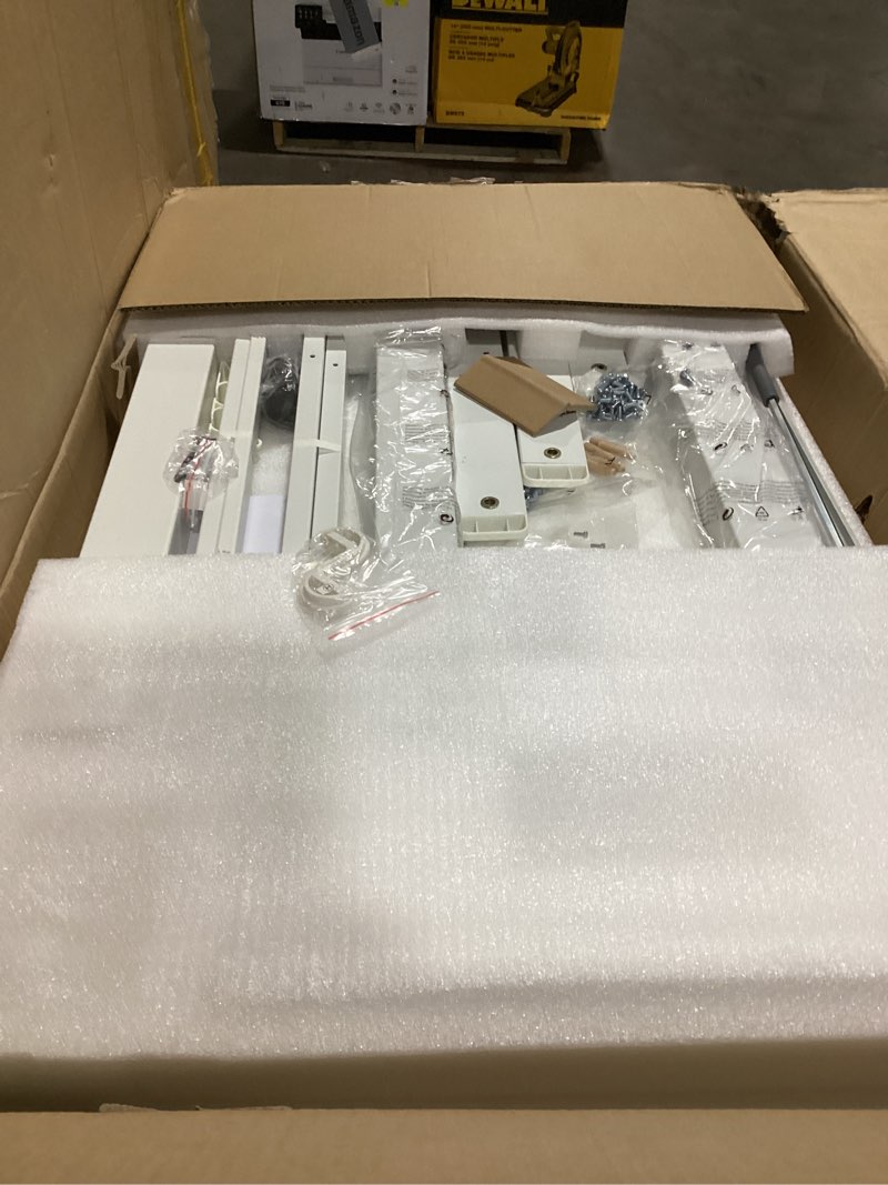 Condition photo showing As Is for Agilestic L-Shaped Standing Desk Adjustable Height, Electric Corner Standing Desk, Sit Stand Up, 75x61 inch Sit Stand Computer Table, White White 75 Inches