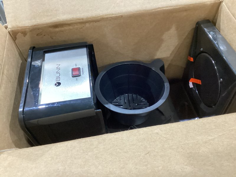 Condition photo showing As Is for bunn grb velocity brew 10-cup home coffee brewer, black classic coffee brewer