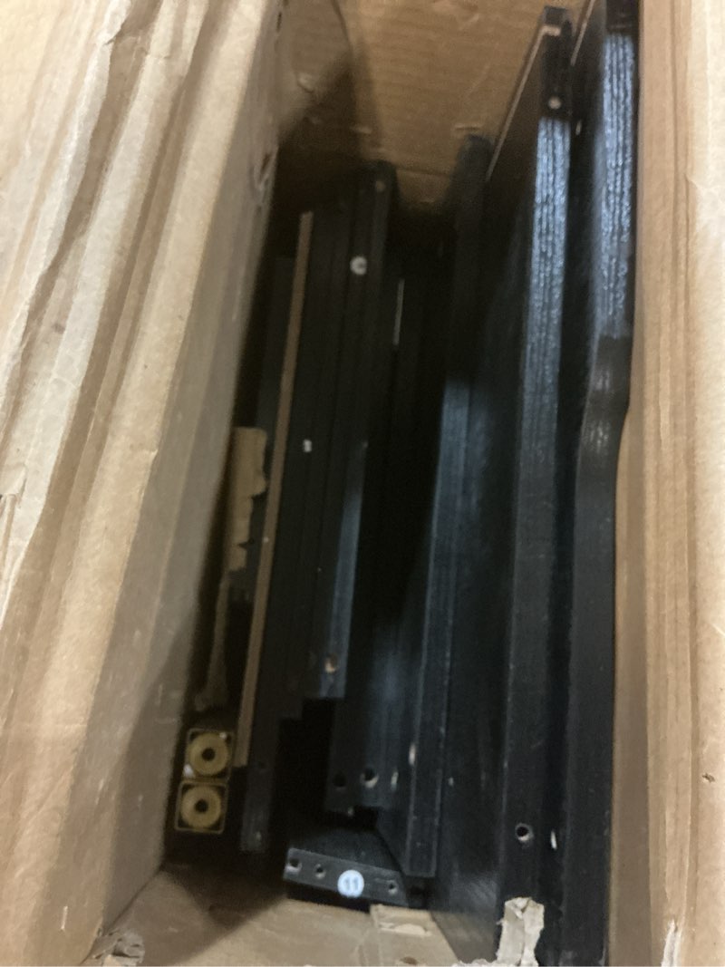 Condition photo showing As Is for hoobro shoe cabinet, 5-tier shoe storage organizer with doors, wooden shoe cabinet storage for entryway, freestanding shoe rack cabinet with 3 adjustable shelves for hallway, gold and black db41sc01 gold + black