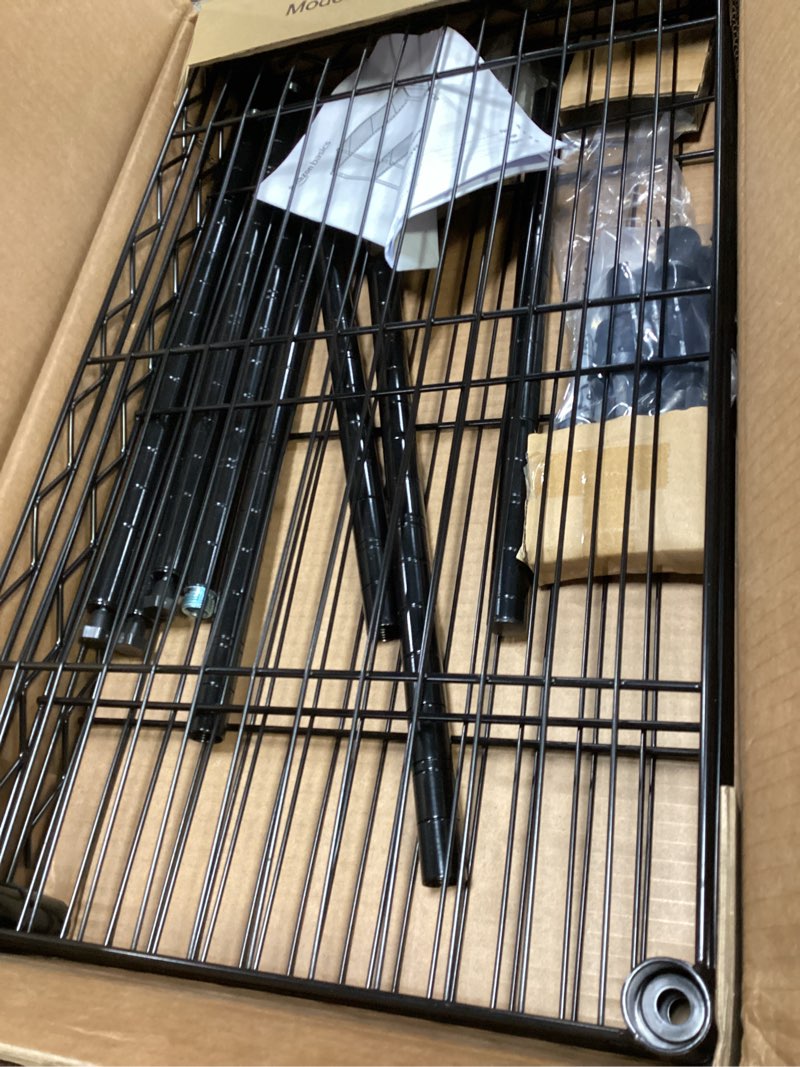 Condition photo showing Good Condition for amazon basics 3-shelf adjustable heavy duty steel wire rack storage shelving organizer for kitchen, garage, 23.2" l x 13.4" w x 30" h, black 3-shelf narrow black