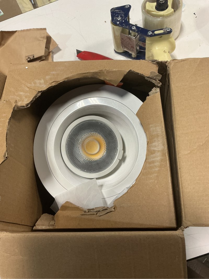 Condition photo showing New/Like New for halo rls 6-in adjustable recessed led downlight for any sloped ceiling w/selectable color temperatures - white - rls6159fs1ewhdmr 6 inch