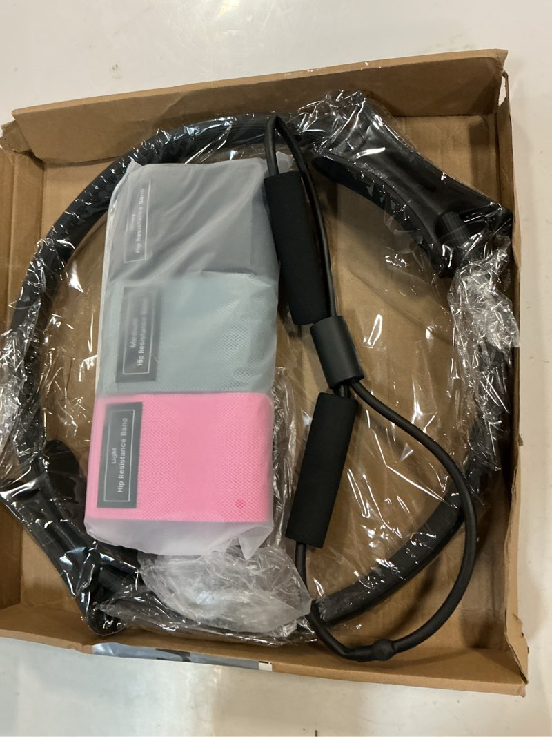 Condition photo showing New/Like New for Pilates Ring Kit for Women Home Workouts Better Pilates Essentials Kits Equipments Sets Accessories Magic Ring Booty Bands Glutes Yoga Ball 25cm Figure 8 Resistance Yoga Bands for Stretching 8 Pcs black