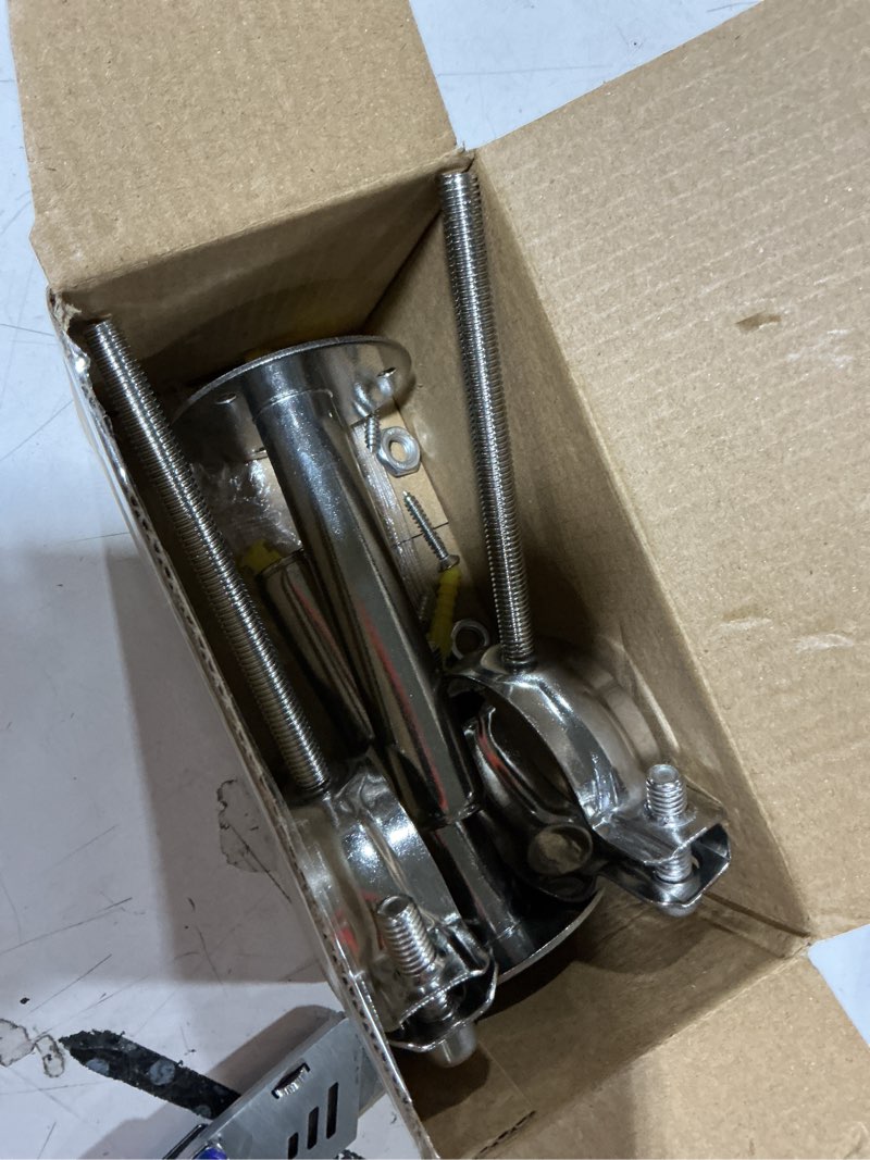 Condition photo showing Good Condition for beduan 2 inch stainless steel pipe support wall ceiling mount pipe strap clamp adjustable pipe bracket holder for pvc metal water pipe tube fitting (range 51-57mm/2-2.24",height:100mm-200mm) 2"(51mm)(100+100mm) pls check od! 2
