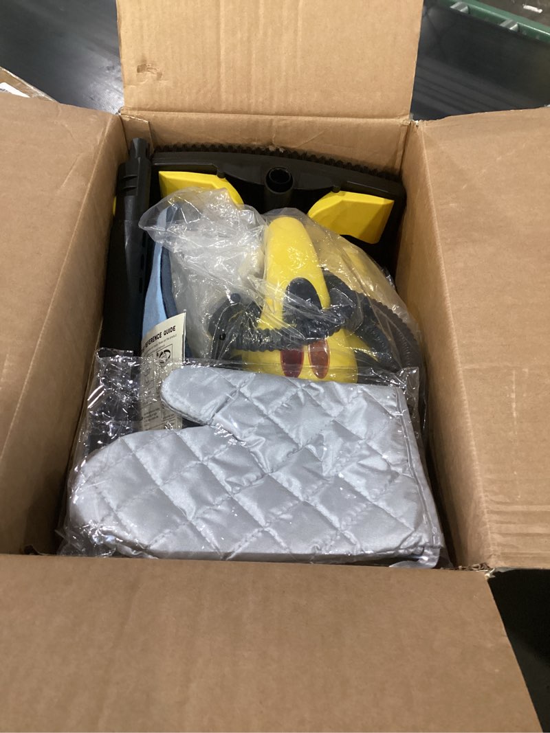 Condition photo showing New/Like New for dyna-living steam cleaner 1500w steamer for cleaning with 1.5l water tank, car steamer cleaner for multi-surface floors, high-pressure steam cleaner for car, portable car steamer for auto detailing yellow
