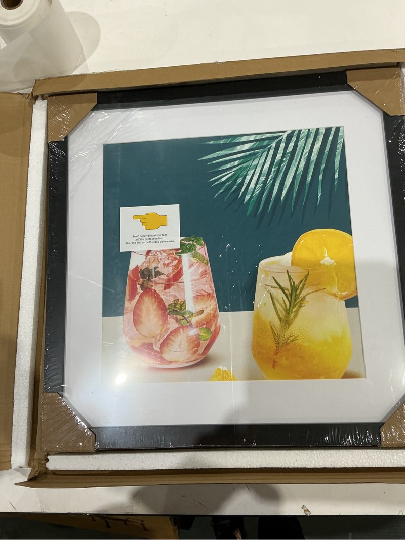 Condition photo showing Good Condition for threelove 17x17 frame black, display picture 13x13 with mat or 17x17 w ithout mat, photo poster picture frame wall mounting hom e decor, 1-pcs 17x17 black-1pcs