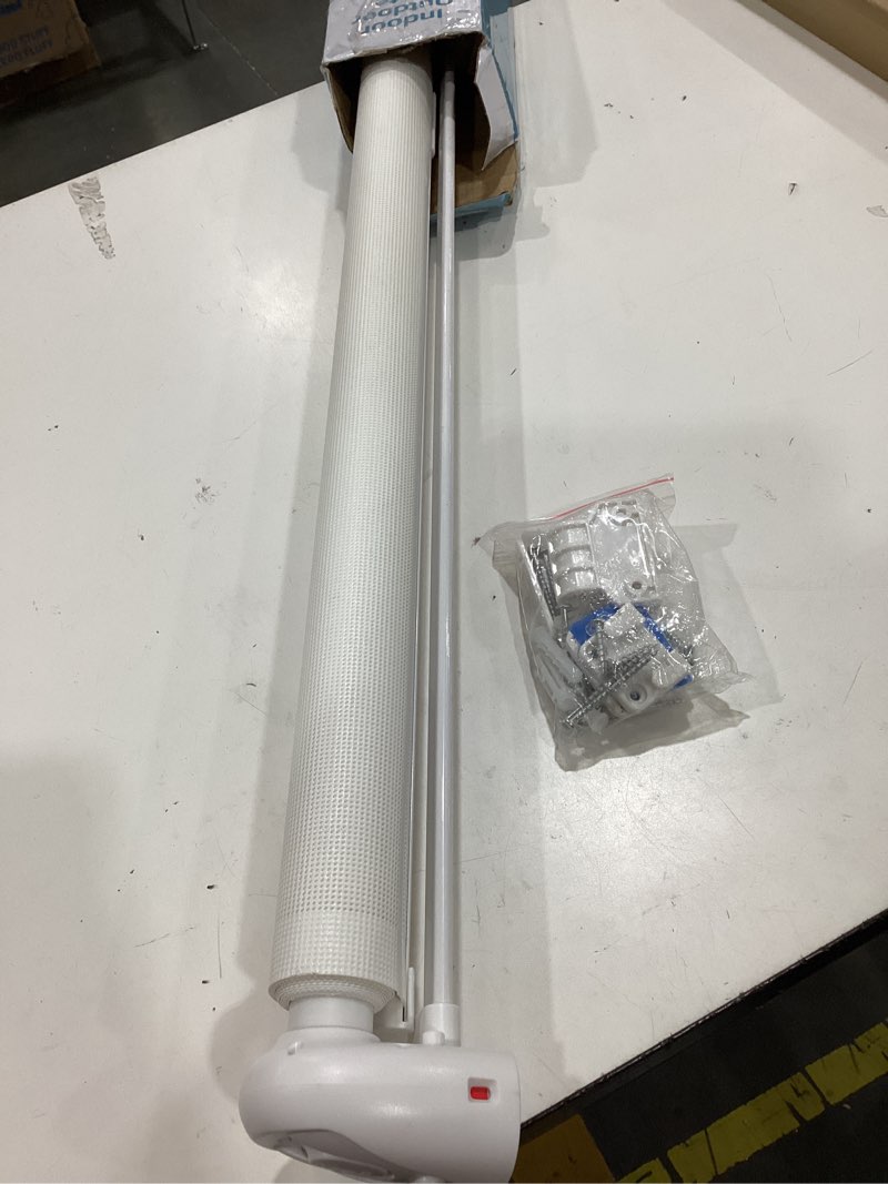 Condition photo showing As Is for retractable baby gates extra wide, probebi retractable dog gate for the house extends to 54" wide 34" tall, gates for baby indoor, stair gate for outdoor, stairs, hallways, doorways, deck, porch a-white 34" tall x 54" wide