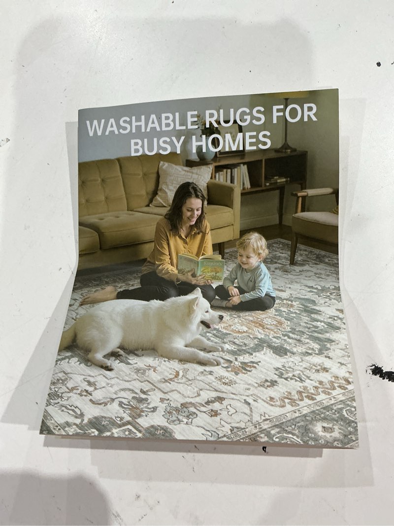 Condition photo showing Good Condition for ppparea rugs for living room, machine washable non slip vintage area rugs, low pile lightweight print rug for bedroom, dining room, home office, 