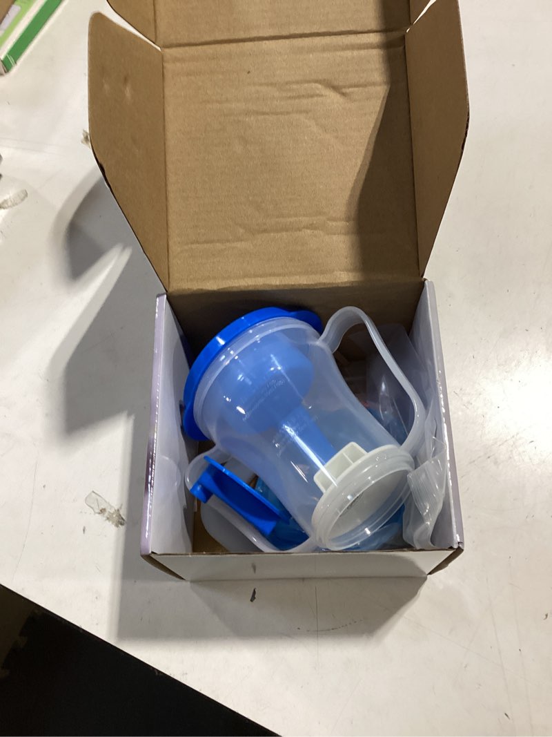 Condition photo showing As Is for dysphagia regulating drinking cup for swallowing and disorders people,dispenses 5cc or 10cc of liquid each time,no thickener is used.helps to prevent choking blue
