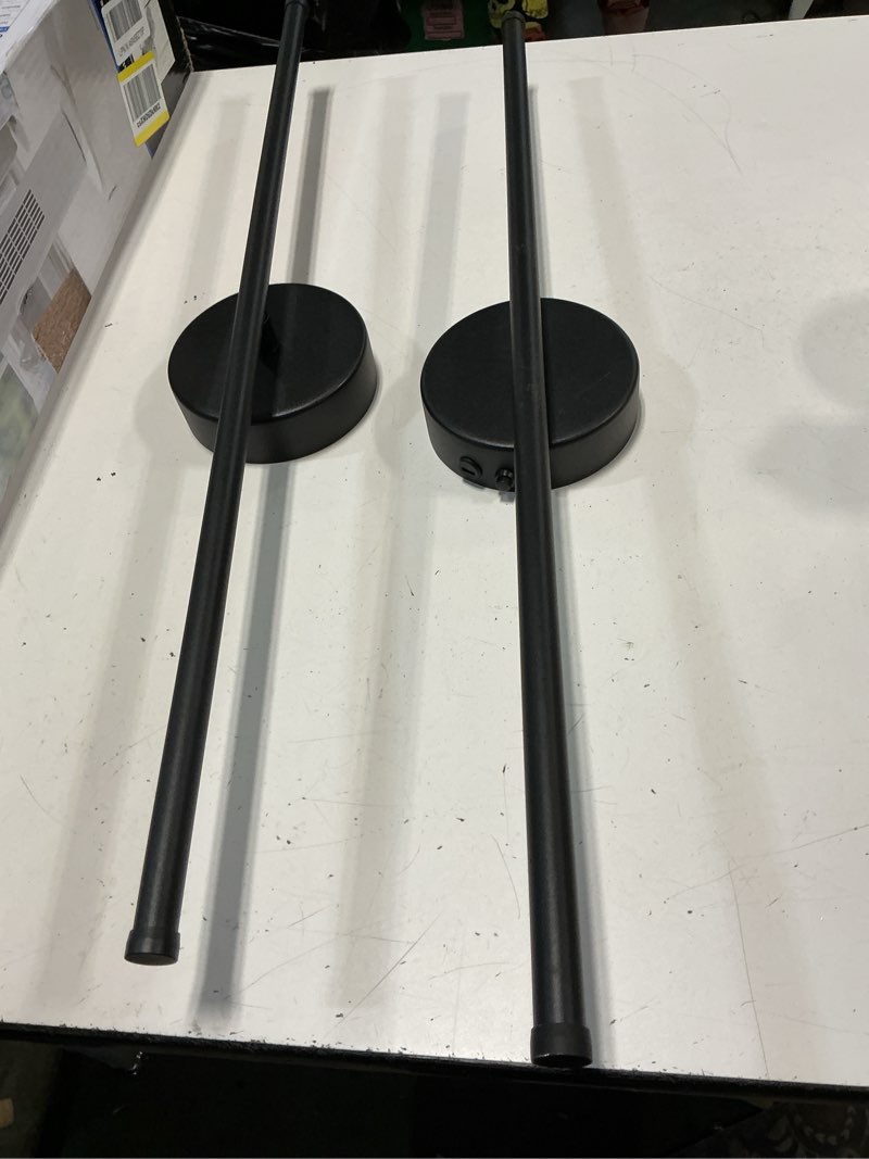 Condition photo showing As Is for 28in black wall sconce set of two hardwired 3000k led modern wall light fixture 360° rotatable for living room hallway bedroom(2 pack)