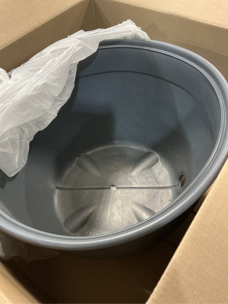 Condition photo showing Good Condition for mighty tuff decorative garden hose storage pot, durable holder, stylish hose storage for 100 foot standard hose or 300 foot retractable hose