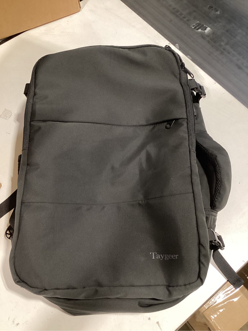 Condition photo showing Good Condition for taygeer travel laptop backpack for men women, airplane approved travel backpack suitcase with water bottle pocket, lightweight college 35l luggage bag 15.6inch laptop mochila gifts for business,black large black